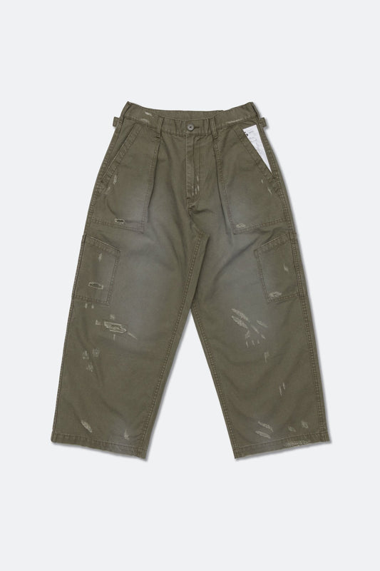 GROCERY WASHED WIDE CHINO PANTS/ OLIVE - GROGROCERY