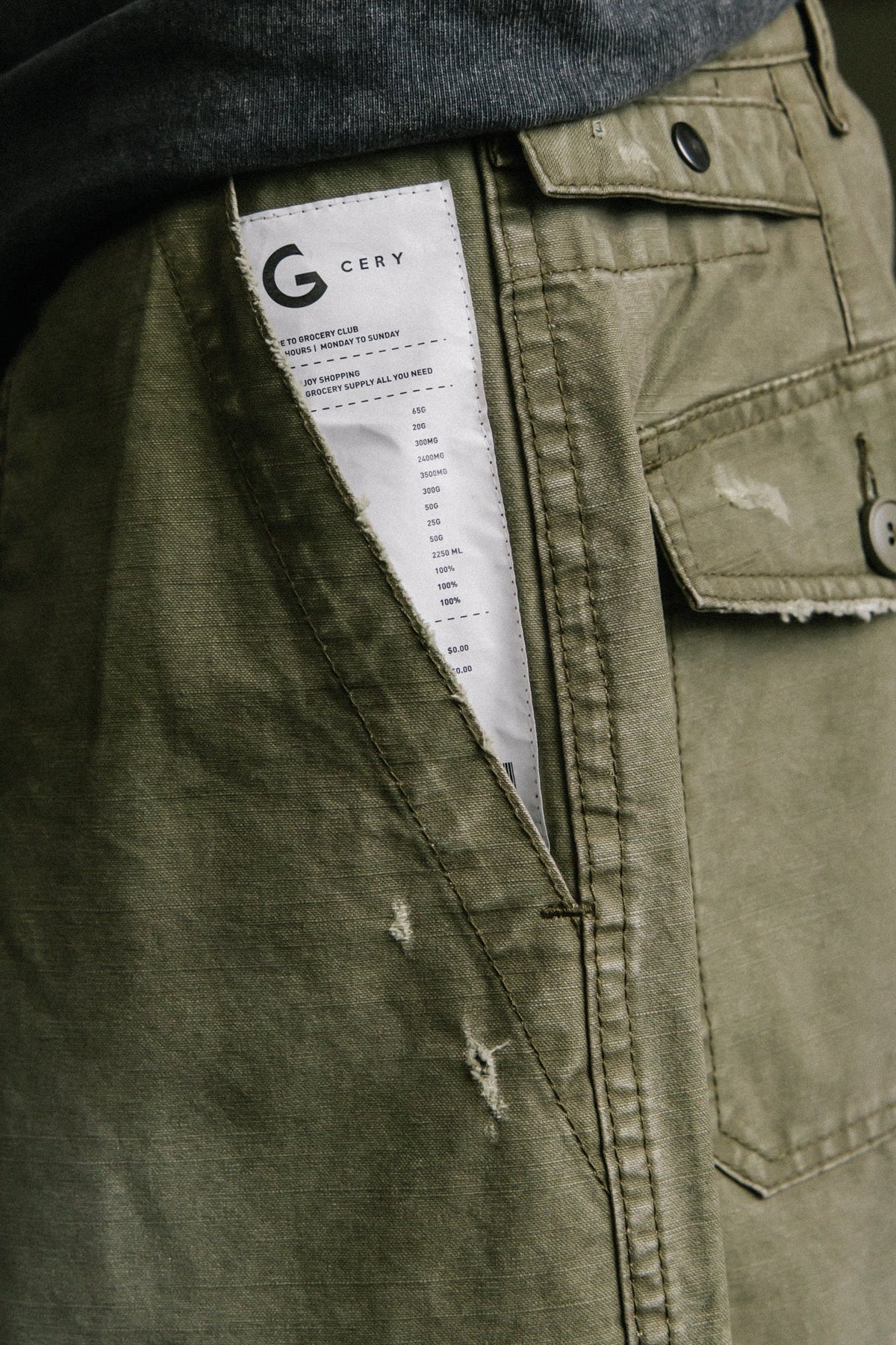 GROCERY WASHED WIDE CHINO PANTS/ OLIVE - GROGROCERY