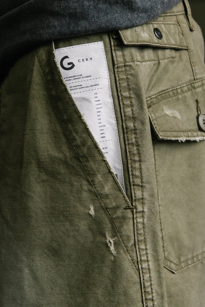GROCERY WASHED WIDE CHINO PANTS/ OLIVE - GROGROCERY