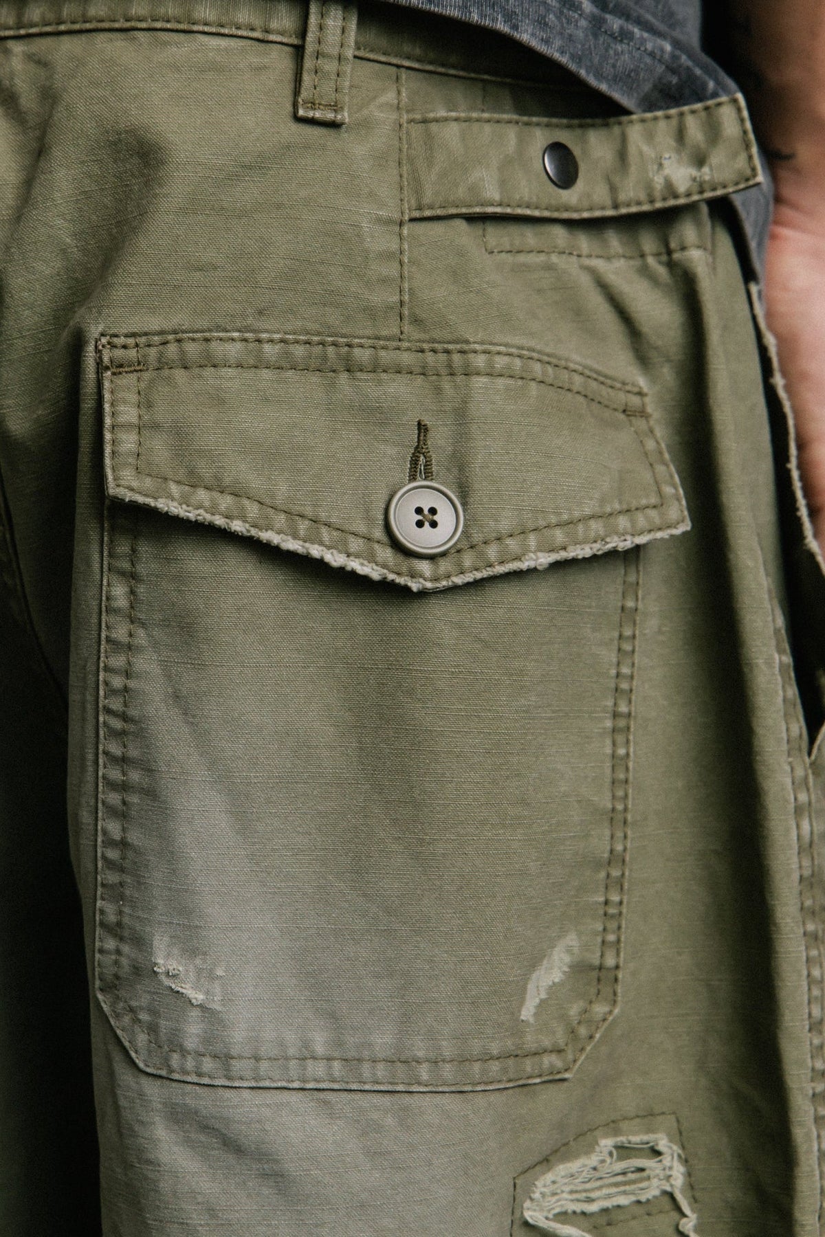 GROCERY WASHED WIDE CHINO PANTS/ OLIVE - GROGROCERY