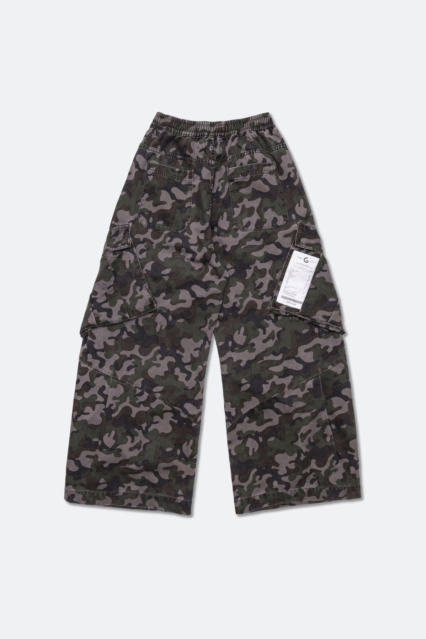 GROCERY WASHED WIDE LEG CARGO PANTS/ CAMO - GROGROCERY