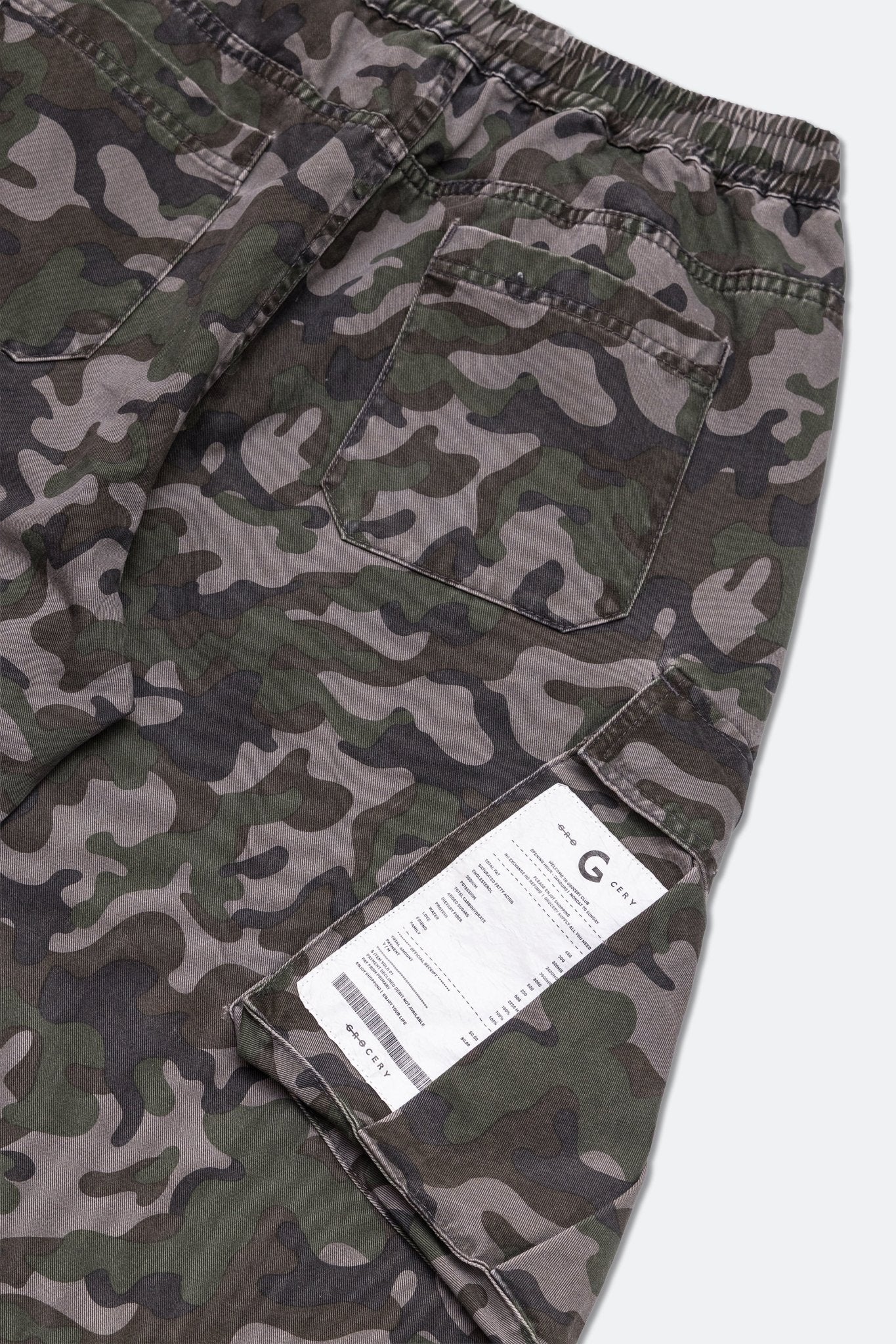 GROCERY WASHED WIDE LEG CARGO PANTS/ CAMO - GROGROCERY