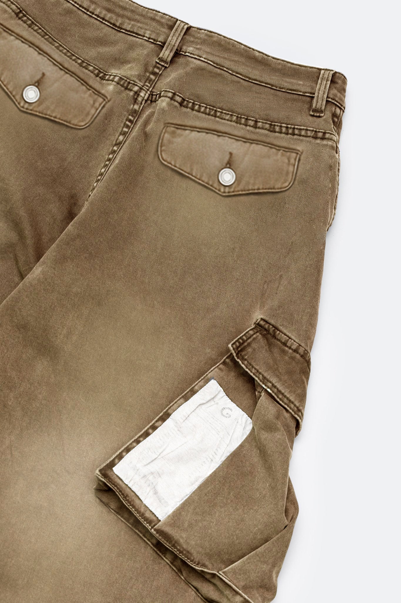 GROCERY WASHED WIDE LEG CARGO PANTS/ FADED BROWN - GROGROCERY