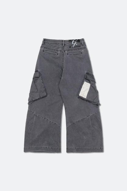 GROCERY WASHED WIDE LEG CARGO PANTS/ STONE - GROGROCERY