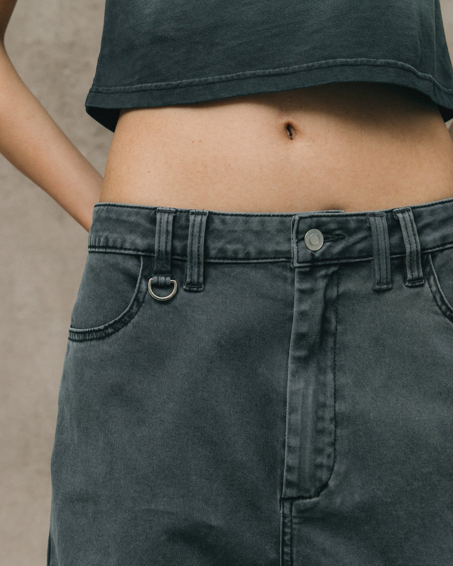 GROCERY WASHED WIDE LEG CARGO PANTS/ STONE - GROGROCERY