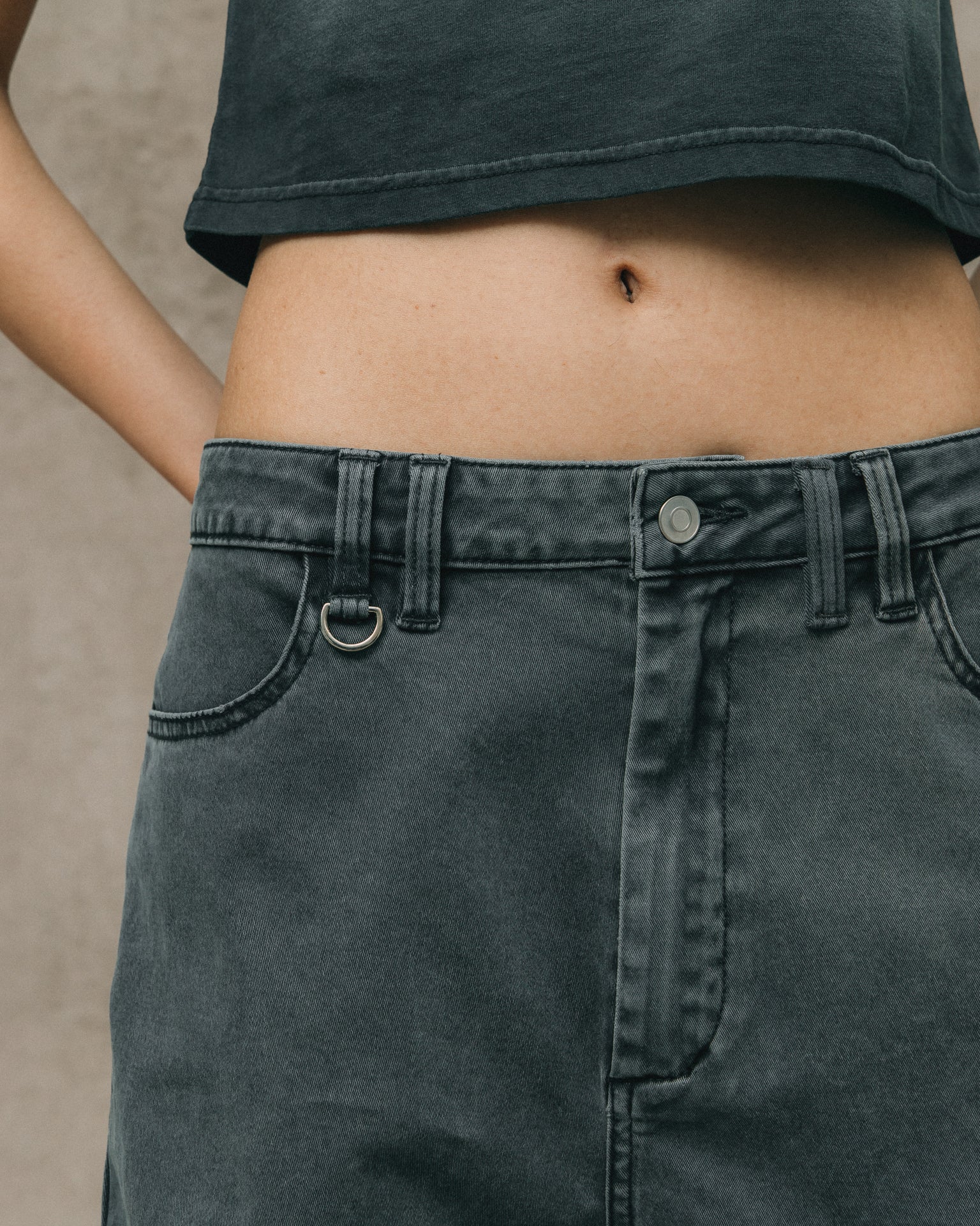 GROCERY WASHED WIDE LEG CARGO PANTS/ STONE - GROGROCERY