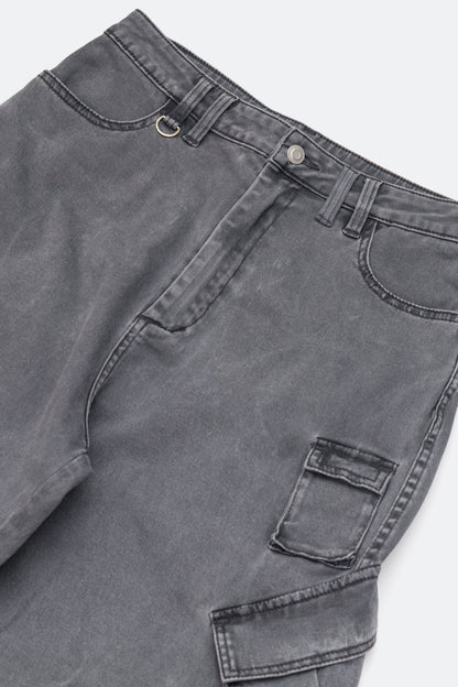 GROCERY WASHED WIDE LEG CARGO PANTS/ STONE - GROGROCERY