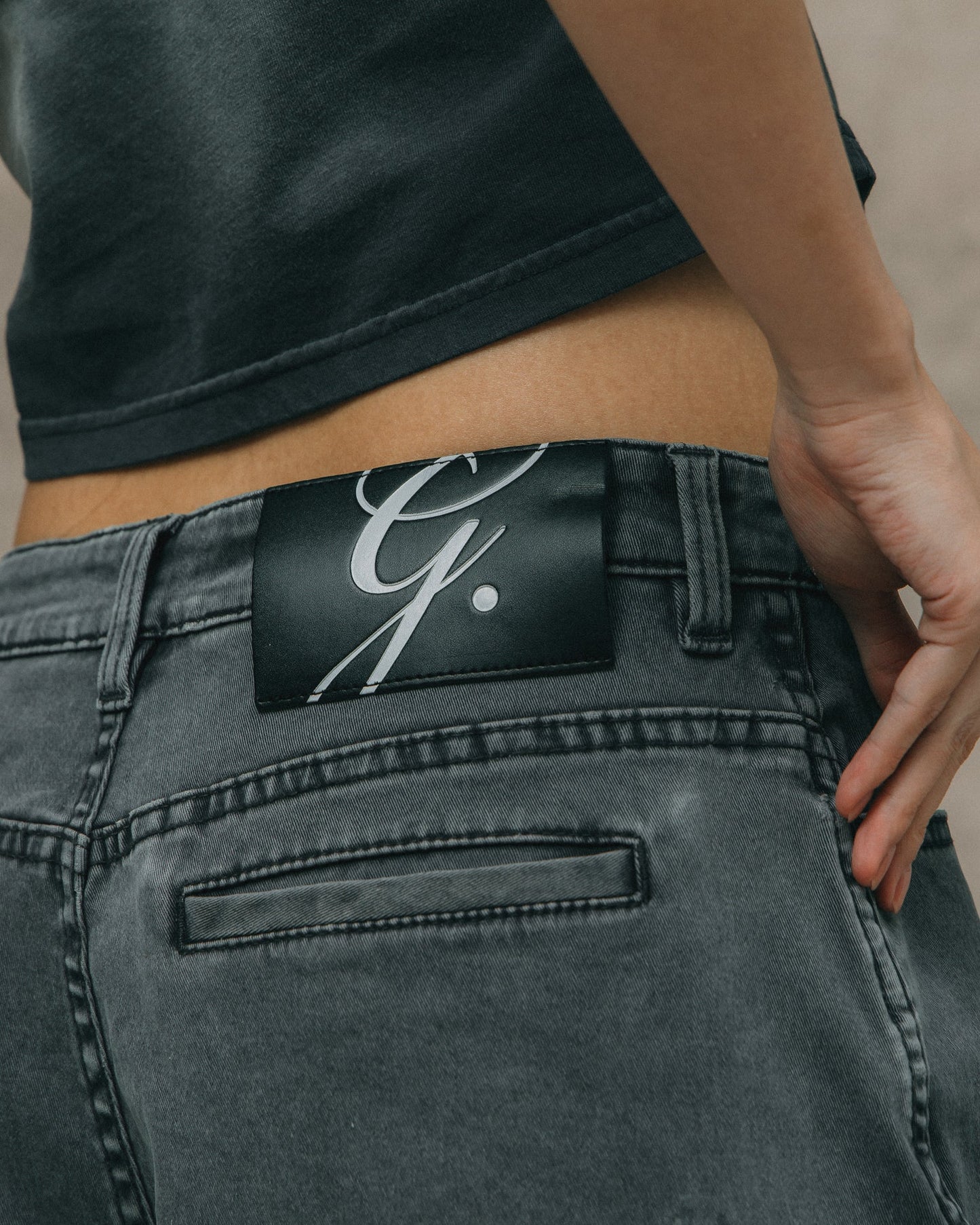 GROCERY WASHED WIDE LEG CARGO PANTS/ STONE - GROGROCERY