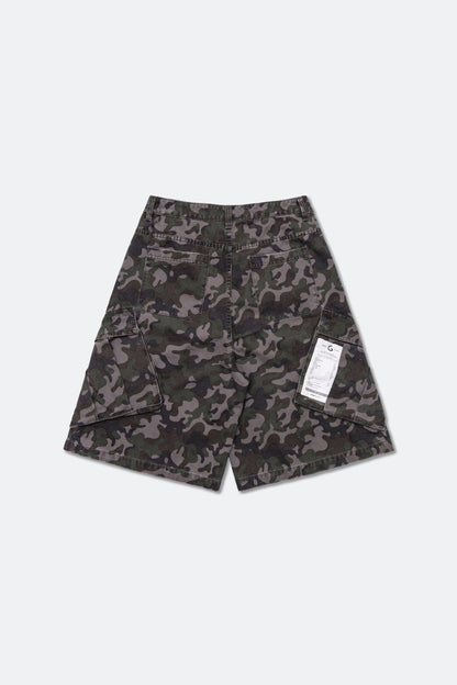 GROCERY WASHED WIDE LEG CARGO SHORTS/ CAMO - GROGROCERY