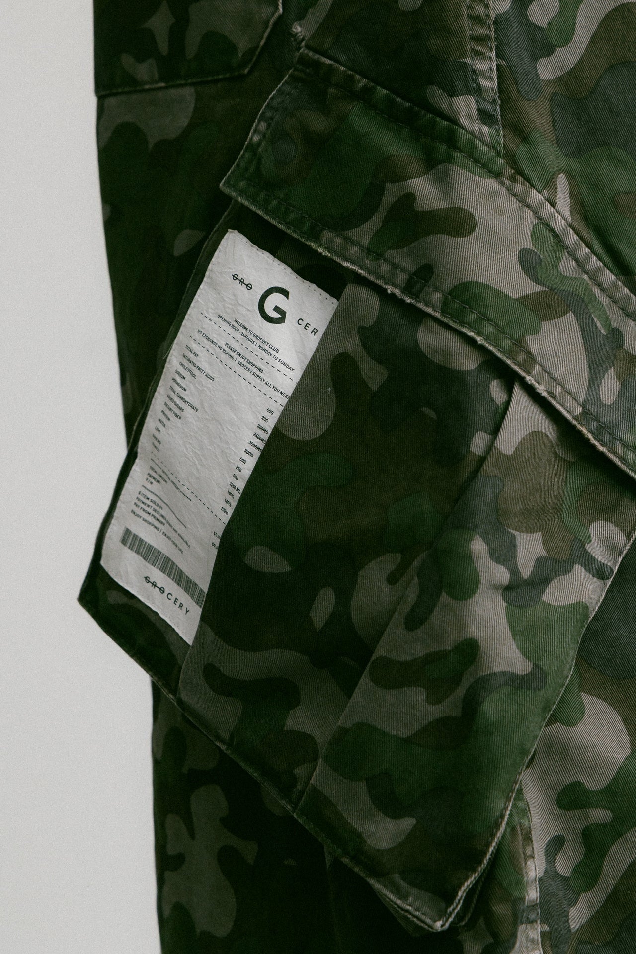 GROCERY WASHED WIDE LEG CARGO SHORTS/ CAMO - GROGROCERY