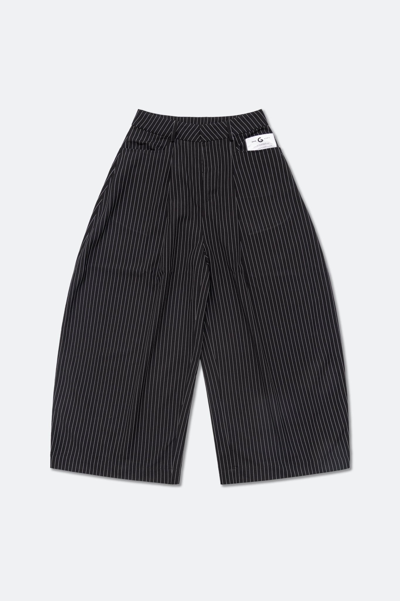 GROCERY WIDE LEG PLEATED STRIPE PANTS/ BLACK - GROGROCERY