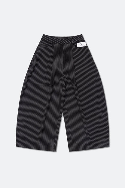 GROCERY WIDE LEG PLEATED STRIPE PANTS/ BLACK - GROGROCERY