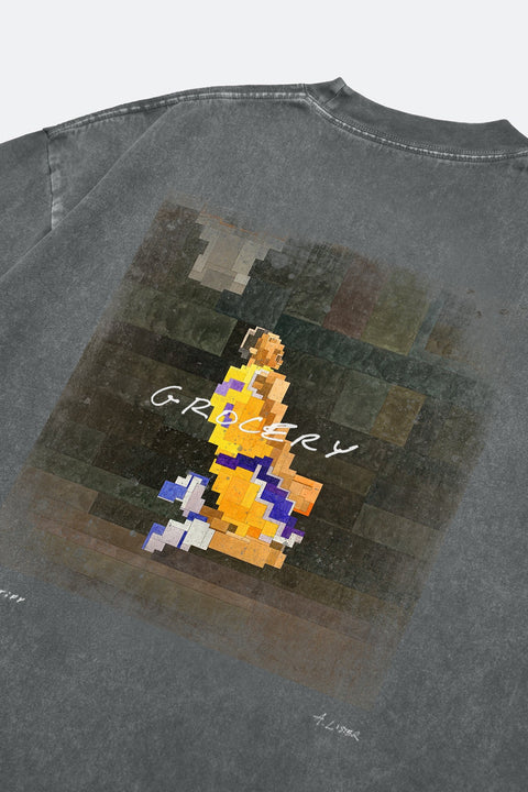GROCERY X ADAM LISTER X CASETiFY SNOW WASHED TWO-HAND REVERSE DUNK TEE/ WASHED GREY - GROGROCERY