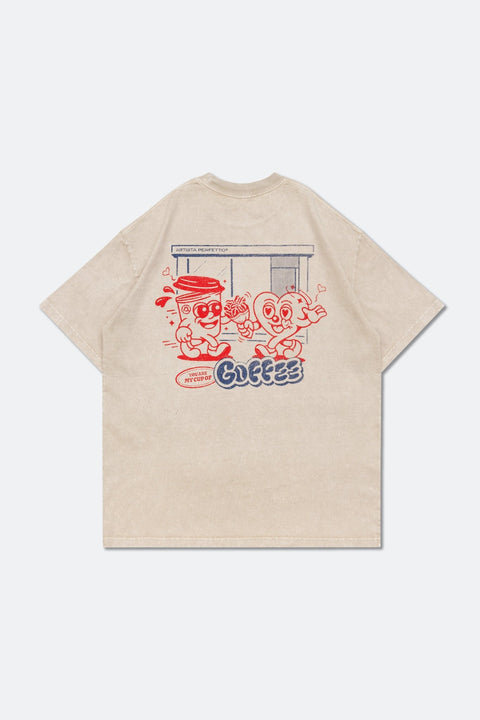 GROCERY X ARTISTA PERFETTO YOU ARE MY CUP OF COFFEE WASHED TEE BY LOVEYARD/ BEIGE - GROGROCERY