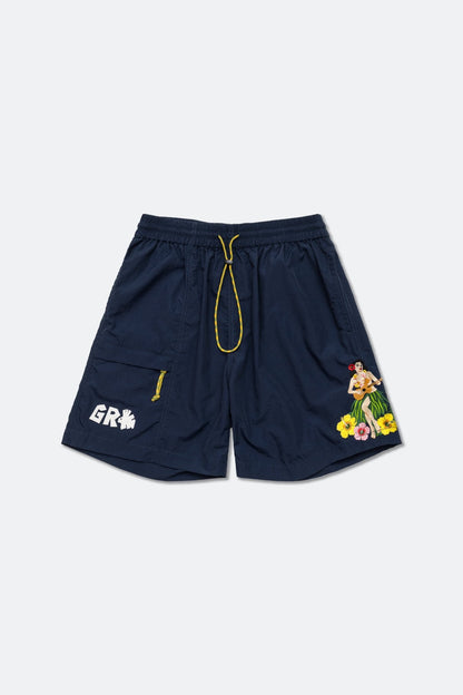 GROCERY x CLUB STUBBORN ULTRA SOUVENIR SHORTS/ HAWAII NAVY - GROGROCERY