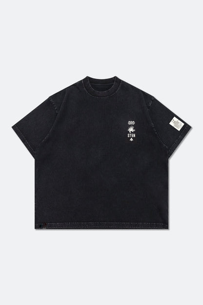 GROCERY x CLUB STUBBORN WASHED AMERICAN GIRL GRAPHIC BOXY TEE/ BLACK - GROGROCERY