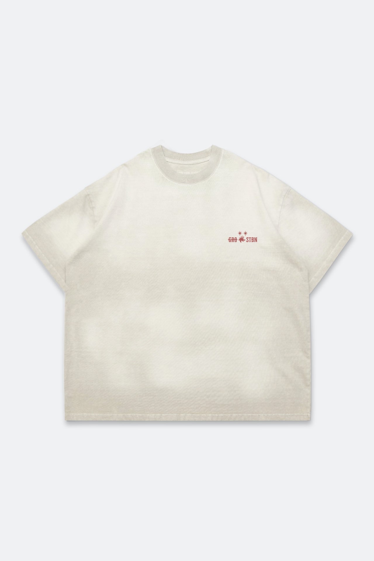 GROCERY x CLUB STUBBORN WASHED LION FISH GRAPHIC BOXY TEE/ CREAM - GROGROCERY