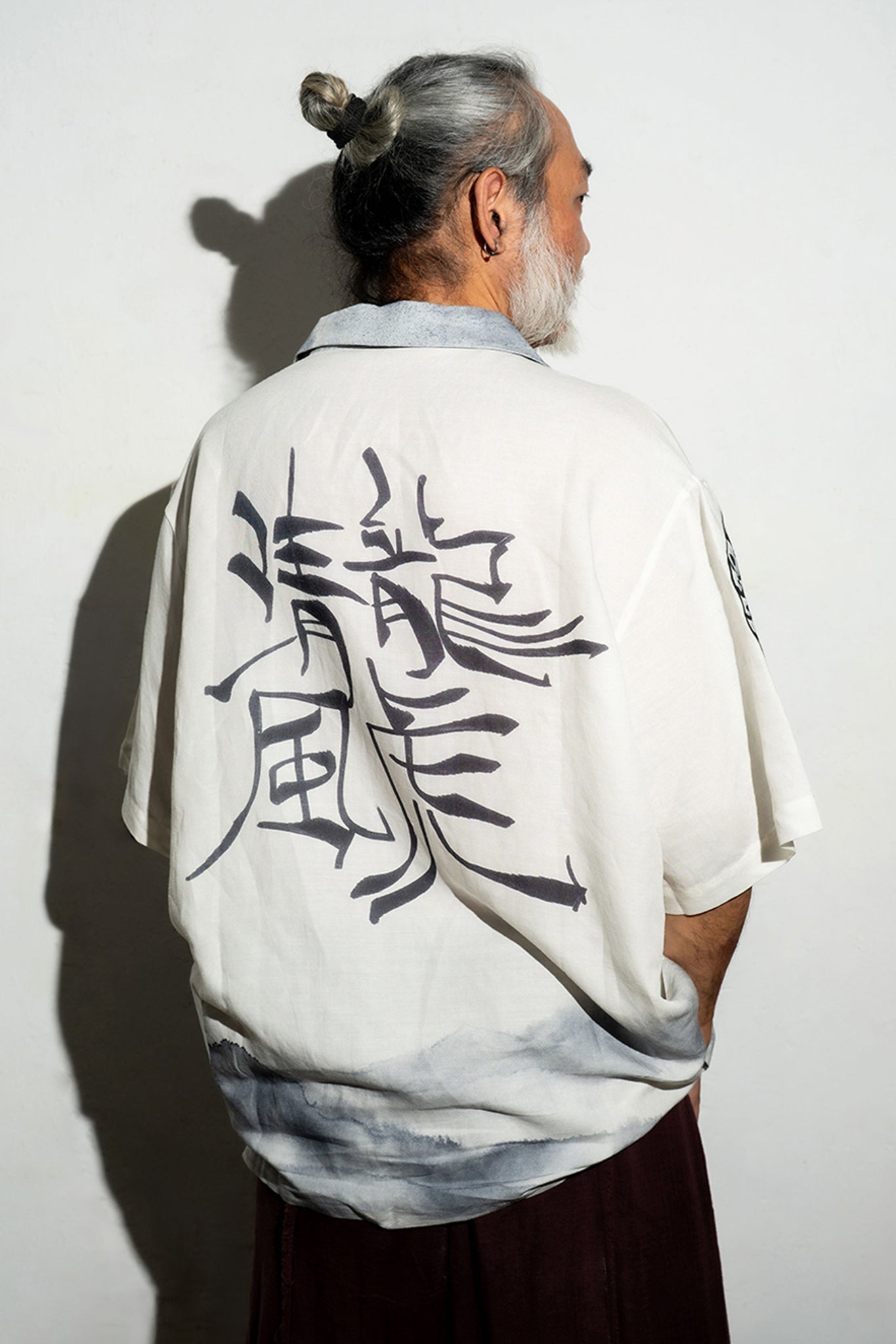 GROCERY x DIONYSUS & LOONG DRAGON & TIGER SHORT SLEEVE SHIRT/ WHITE & NAVY - GROGROCERY