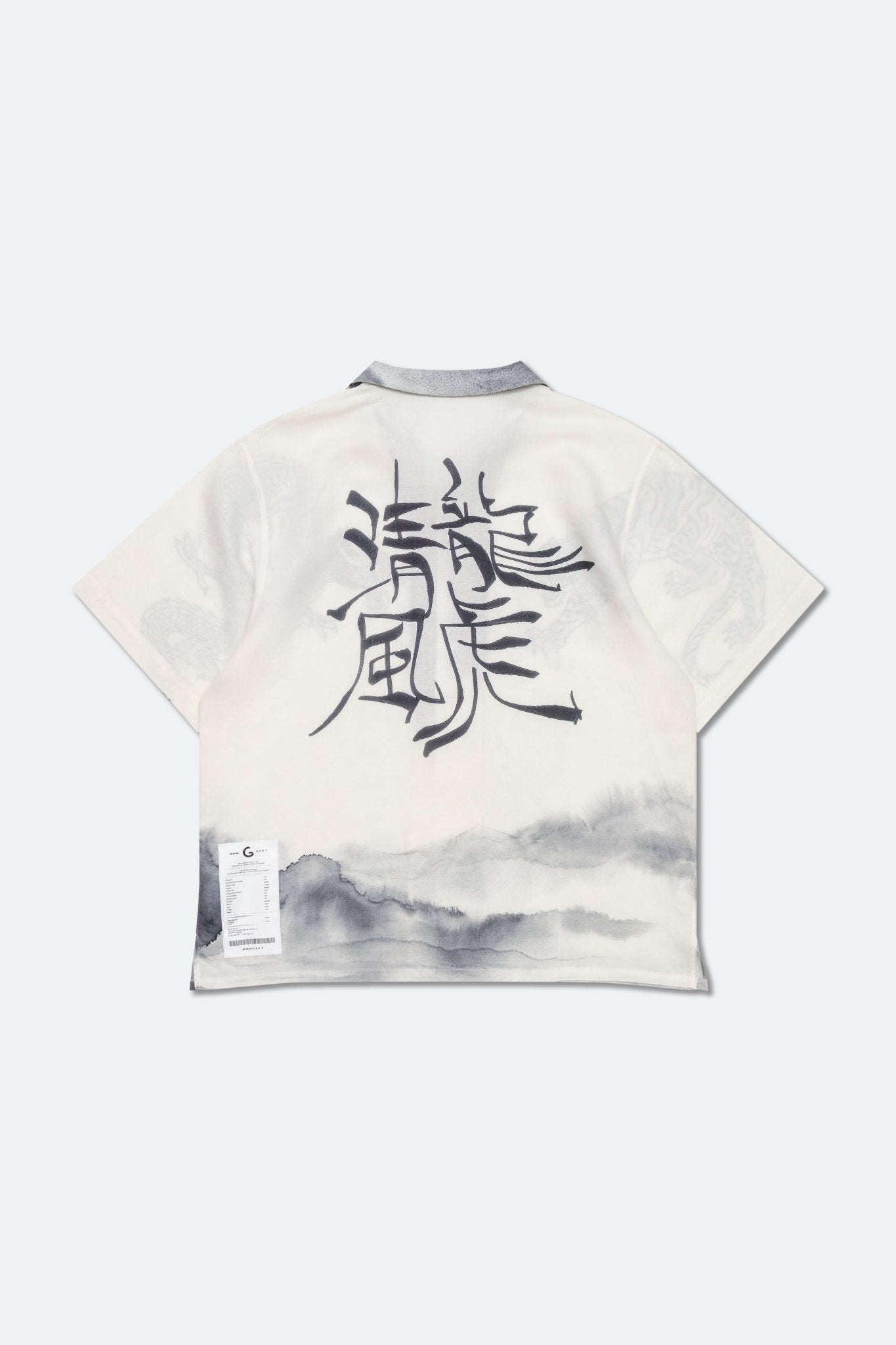 GROCERY x DIONYSUS & LOONG DRAGON & TIGER SHORT SLEEVE SHIRT/ WHITE & NAVY - GROGROCERY