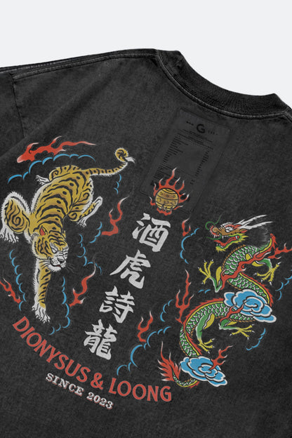 GROCERY x DIONYSUS & LOONG WASHED GRAPHIC BOXY TEE/ BLACK - GROGROCERY