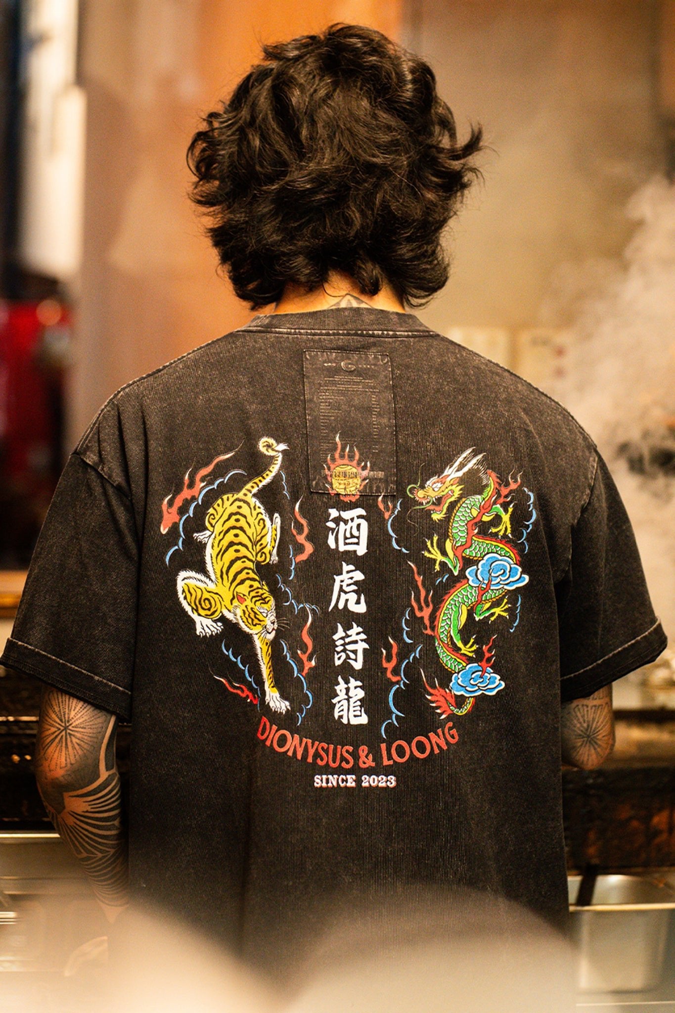 GROCERY x DIONYSUS & LOONG WASHED GRAPHIC BOXY TEE/ BLACK - GROGROCERY