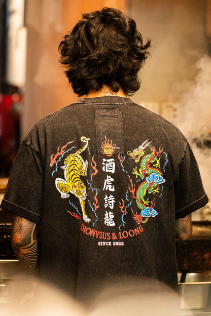 GROCERY x DIONYSUS & LOONG WASHED GRAPHIC BOXY TEE/ BLACK - GROGROCERY