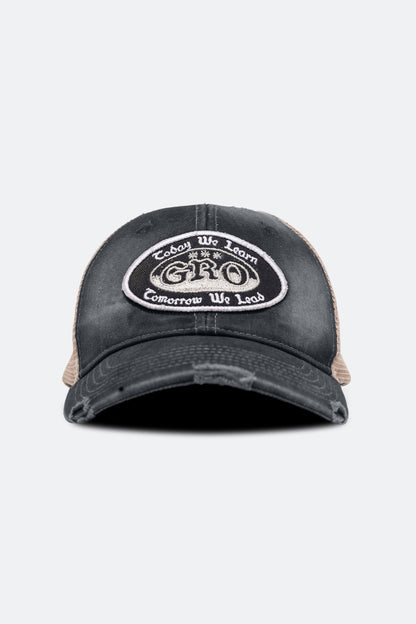 GROCERY X FOOTLOOSE TYCOON DISTRESSED TRUCKER CAP/ WASHED BLACK - GROGROCERY