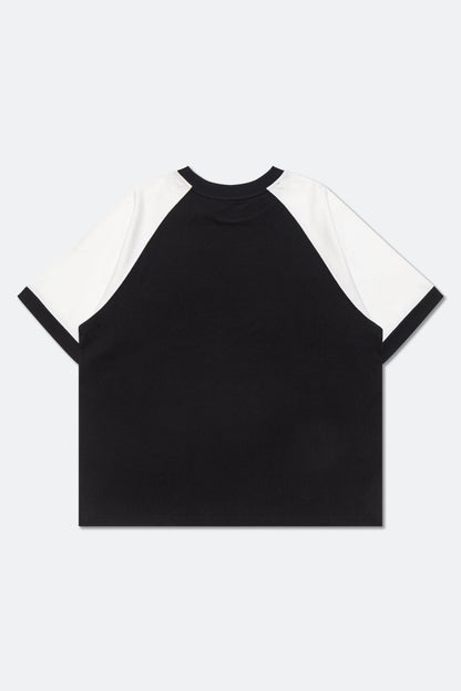 GROCERY X FOOTLOOSE TYCOON RAGLAN TWO TONE BOXY TEE/ BLACK - GROGROCERY