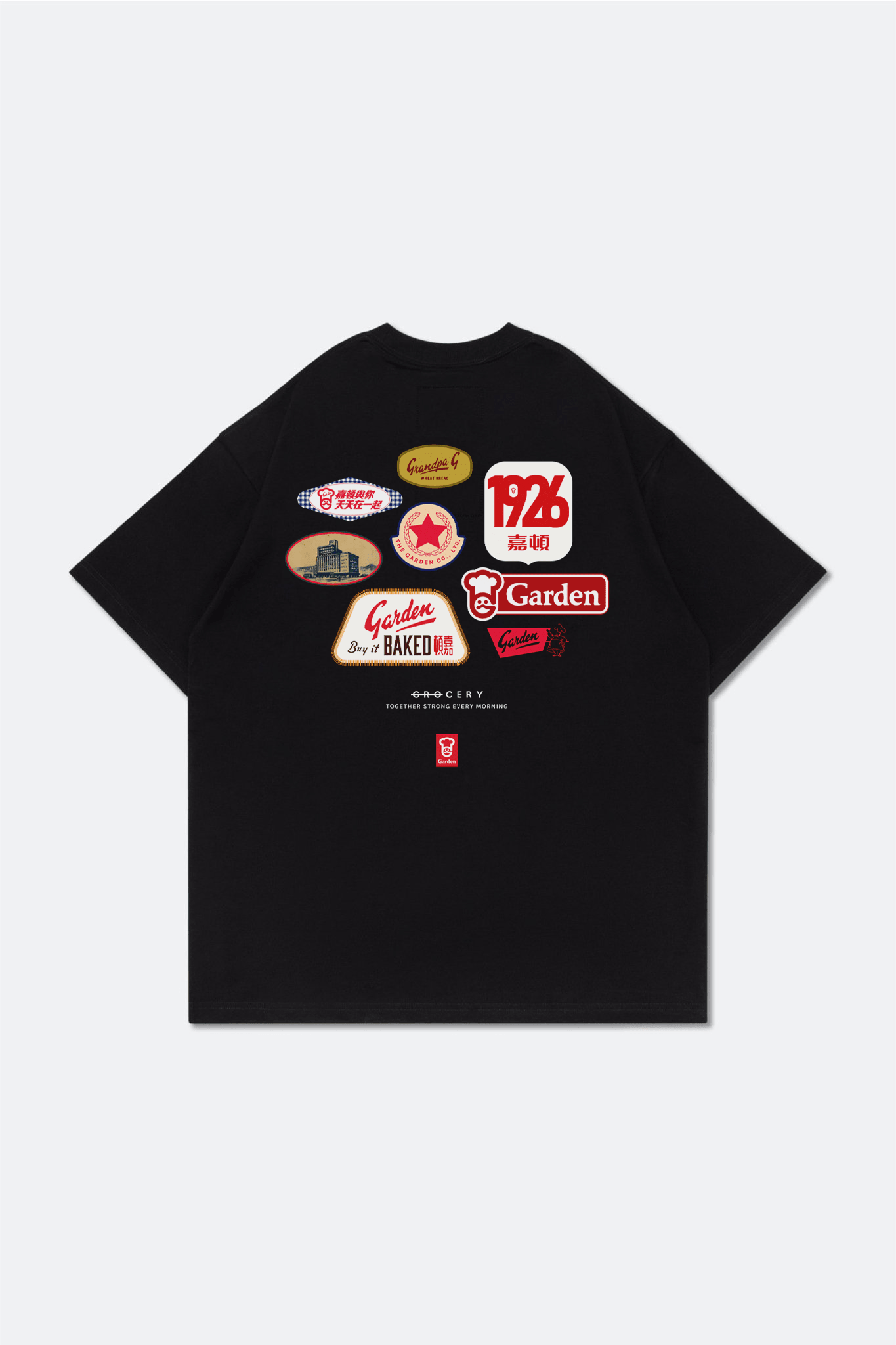 GROCERY x GARDEN ARCHIVE LOGO BOXY TEE/ BLACK - GROGROCERY