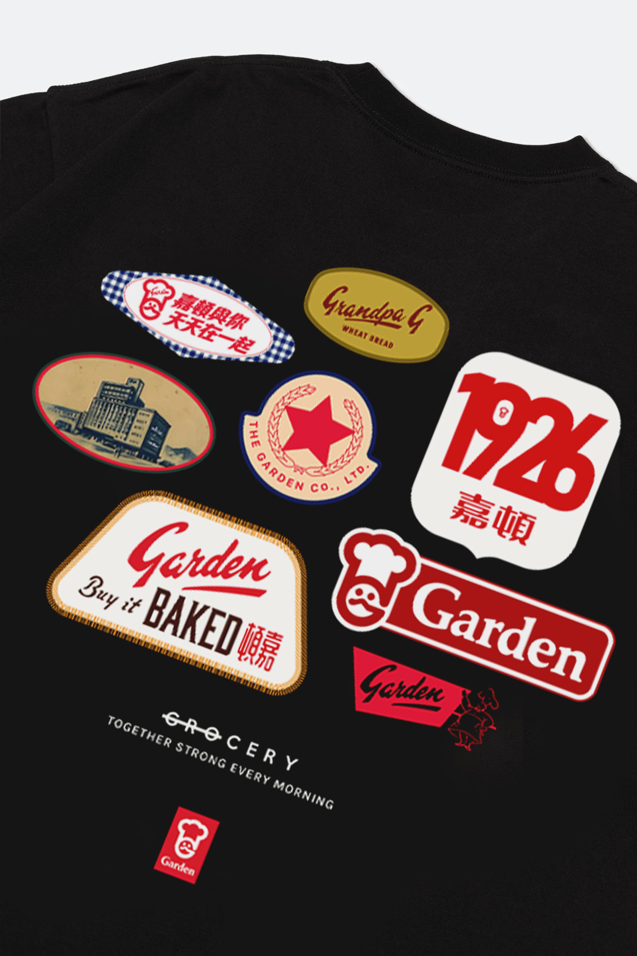 GROCERY x GARDEN ARCHIVE LOGO BOXY TEE/ BLACK - GROGROCERY