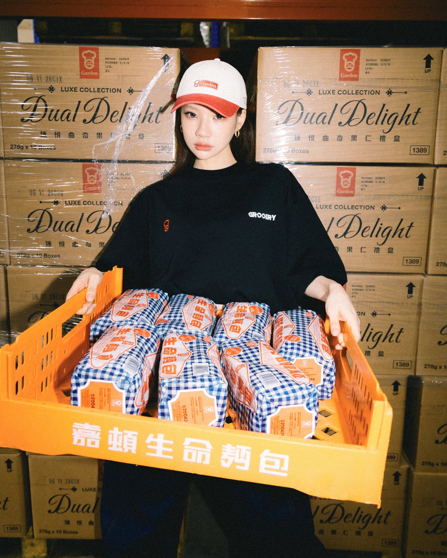 GROCERY x GARDEN ARCHIVE LOGO BOXY TEE/ BLACK - GROGROCERY