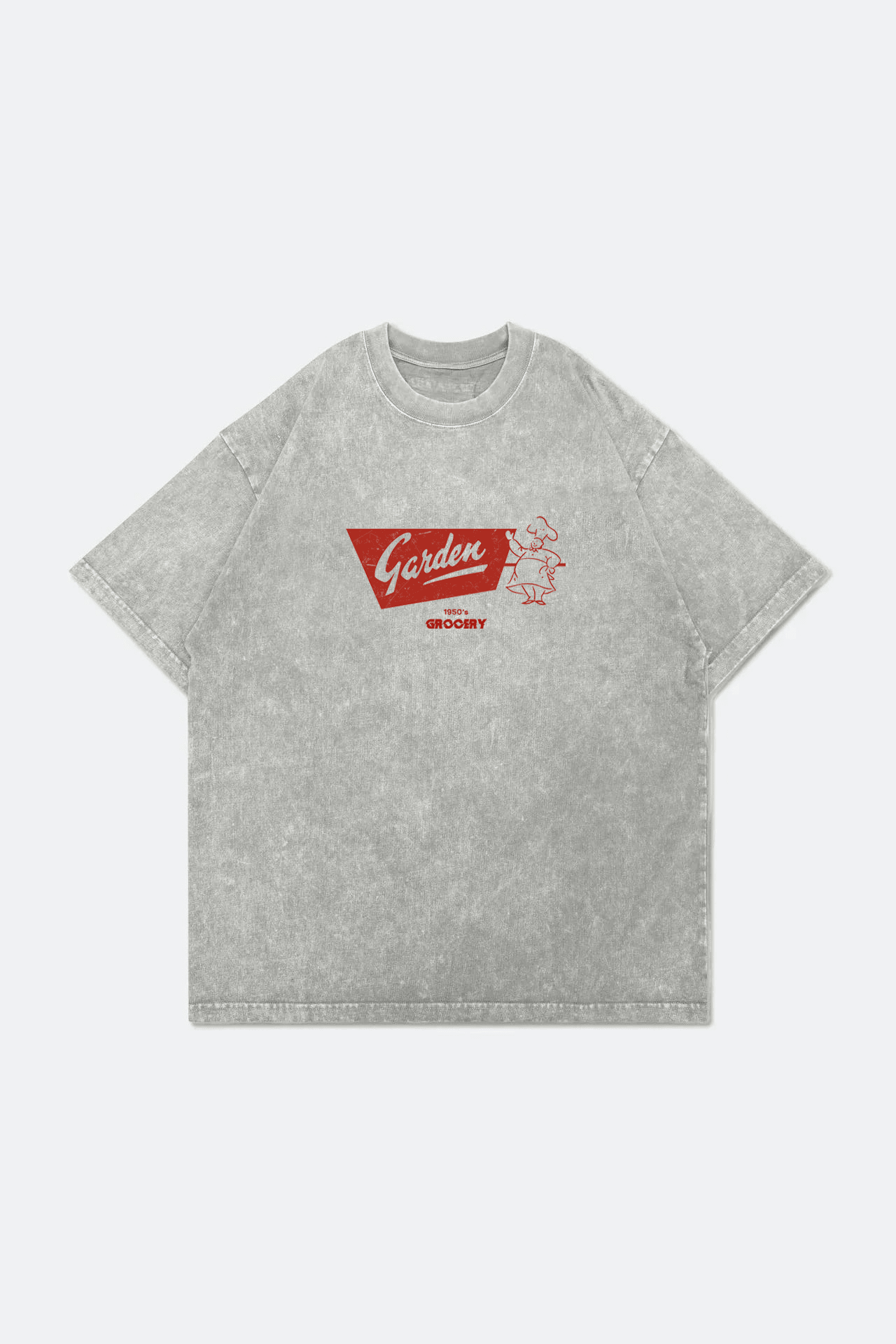 GROCERY x GARDEN LEMON PUFF WASHED GRAPHIC BOXY TEE/ GREY - GROGROCERY