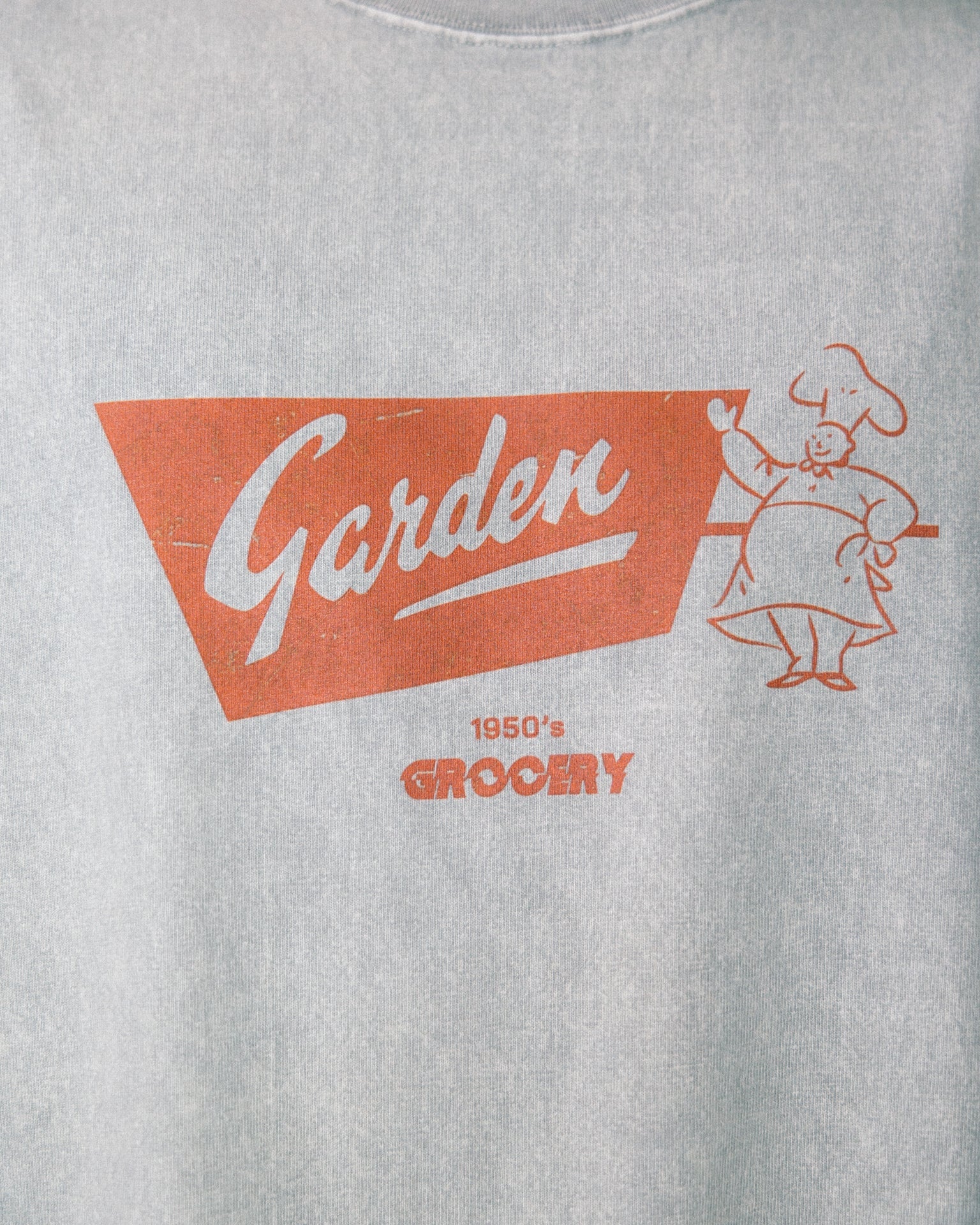 GROCERY x GARDEN LEMON PUFF WASHED GRAPHIC BOXY TEE/ GREY - GROGROCERY
