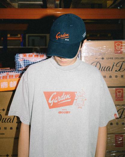 GROCERY x GARDEN LEMON PUFF WASHED GRAPHIC BOXY TEE/ GREY - GROGROCERY