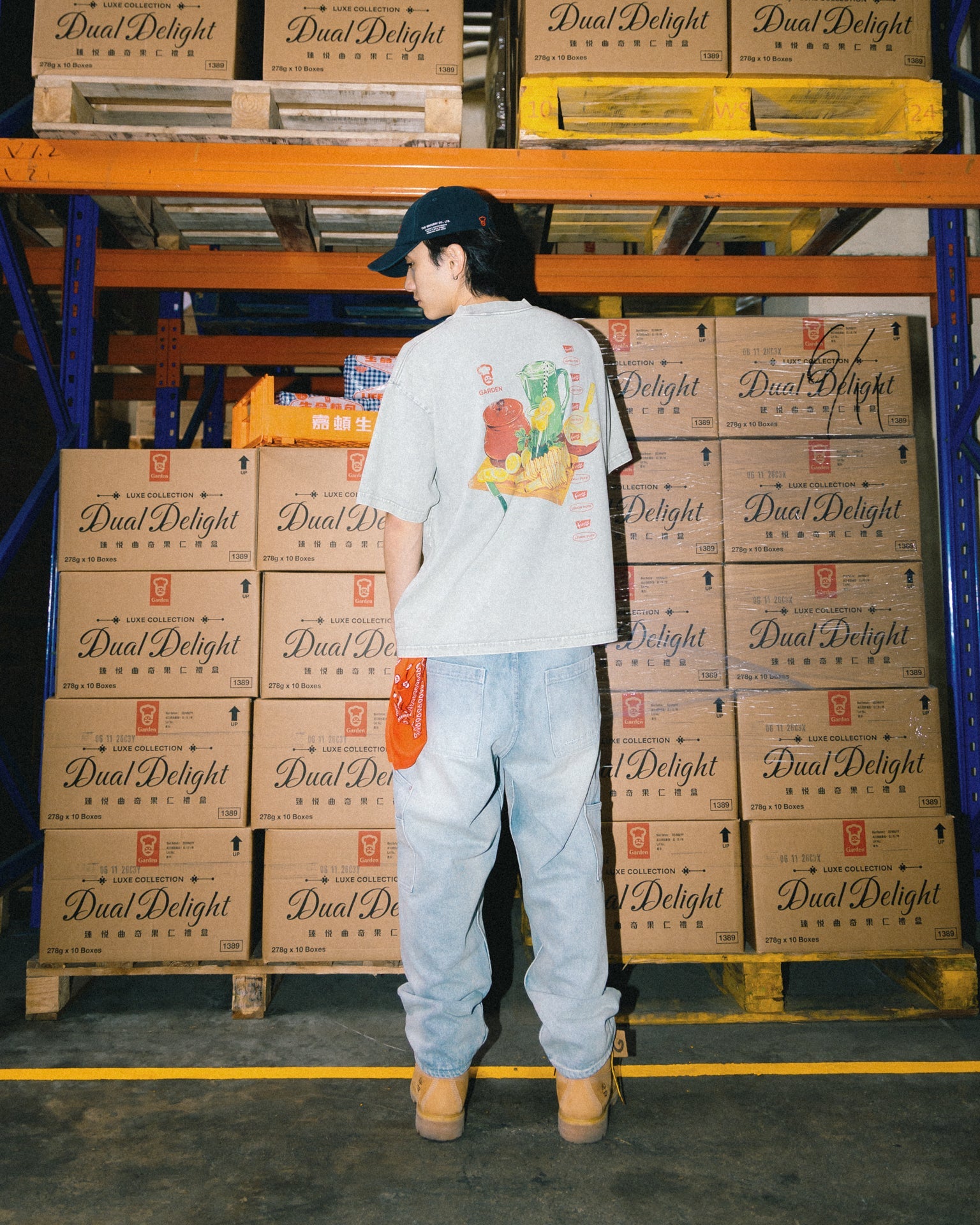 GROCERY x GARDEN LEMON PUFF WASHED GRAPHIC BOXY TEE/ GREY - GROGROCERY