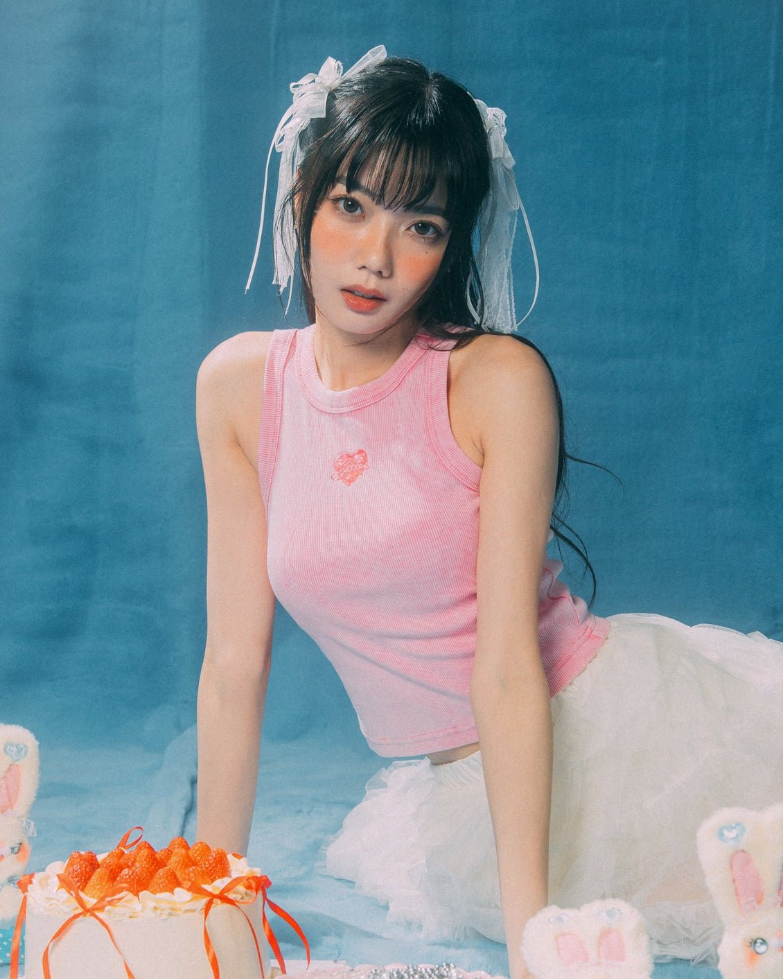 GROCERY x GRRRR LOGO WASHED TANK TOP/ PINK - GROGROCERY