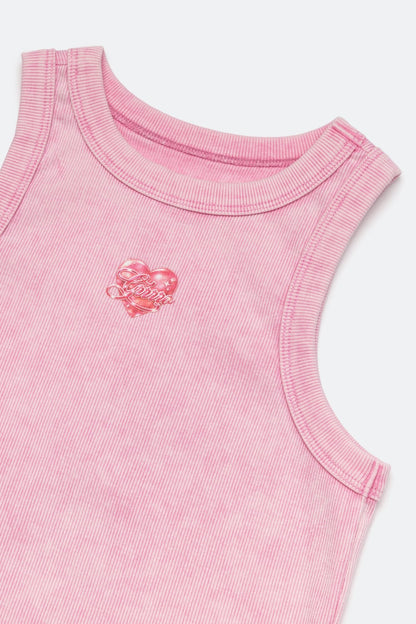 GROCERY x GRRRR LOGO WASHED TANK TOP/ PINK - GROGROCERY