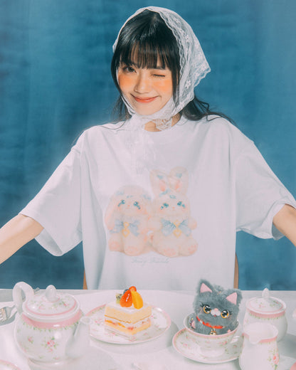 GROCERY x GRRRR PUDDING & CIJEO OVERSIZED TEE/ WHITE - GROGROCERY