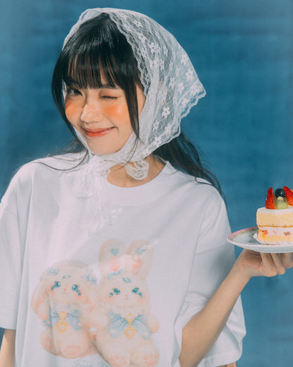 GROCERY x GRRRR PUDDING & CIJEO OVERSIZED TEE/ WHITE - GROGROCERY