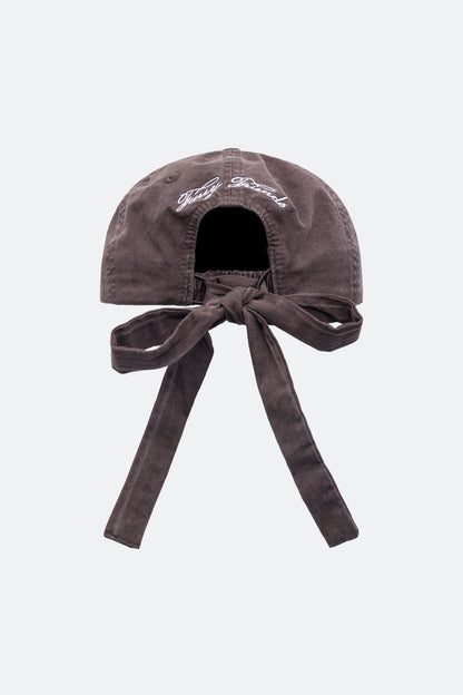 GROCERY x GRRRR WASHED LOGO CAP WITH BOW/ BROWN - GROGROCERY