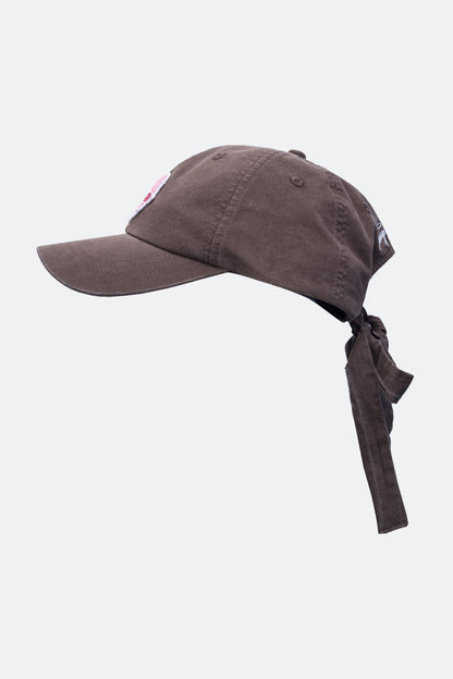 GROCERY x GRRRR WASHED LOGO CAP WITH BOW/ BROWN - GROGROCERY