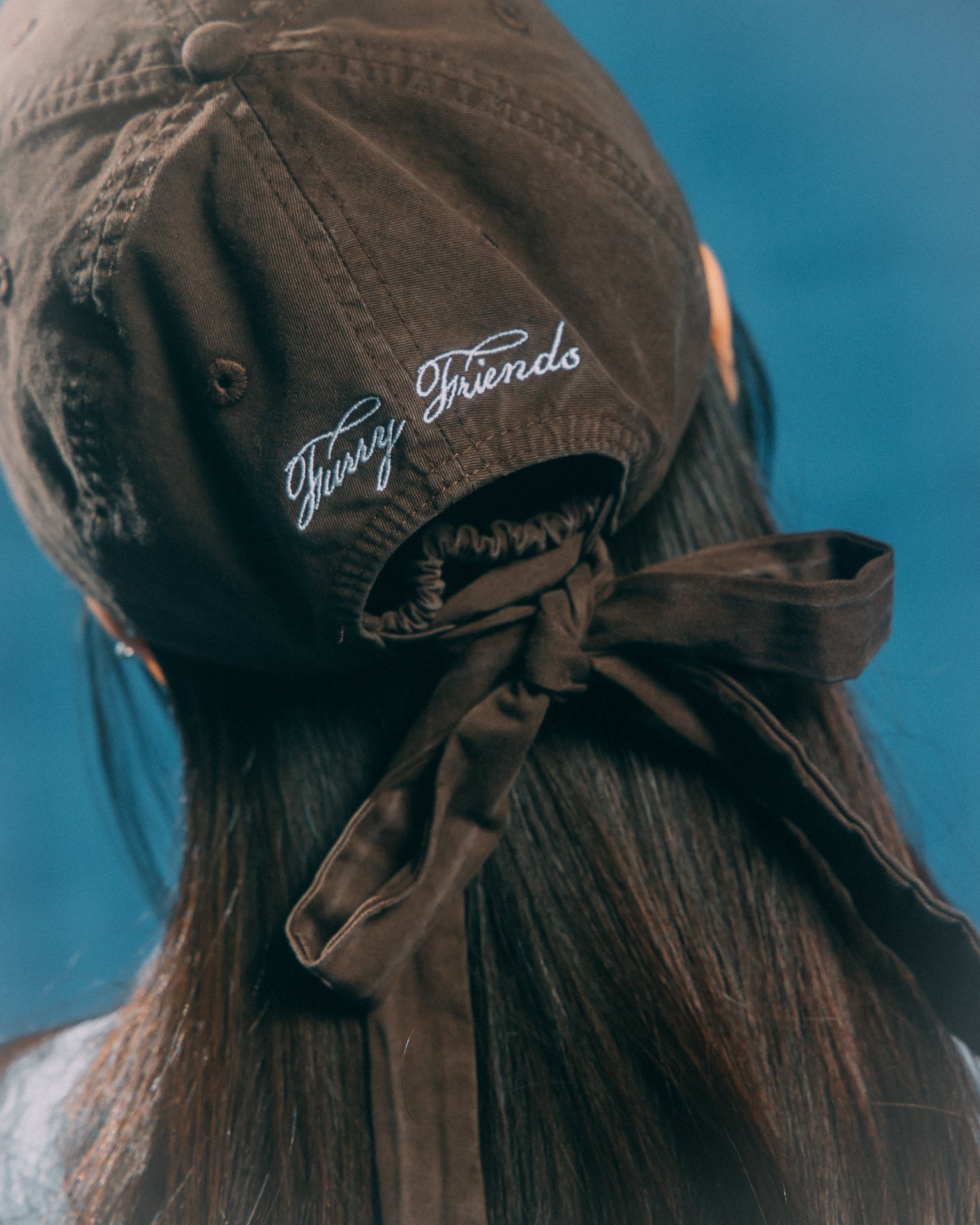 GROCERY x GRRRR WASHED LOGO CAP WITH BOW/ BROWN - GROGROCERY