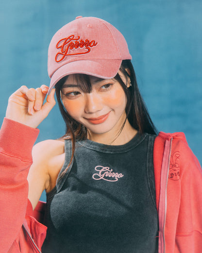 GROCERY x GRRRR WASHED LOGO CAP WITH BOW/ DUSTY PINK - GROGROCERY