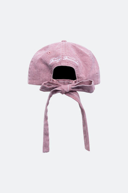 GROCERY x GRRRR WASHED LOGO CAP WITH BOW/ DUSTY PINK - GROGROCERY