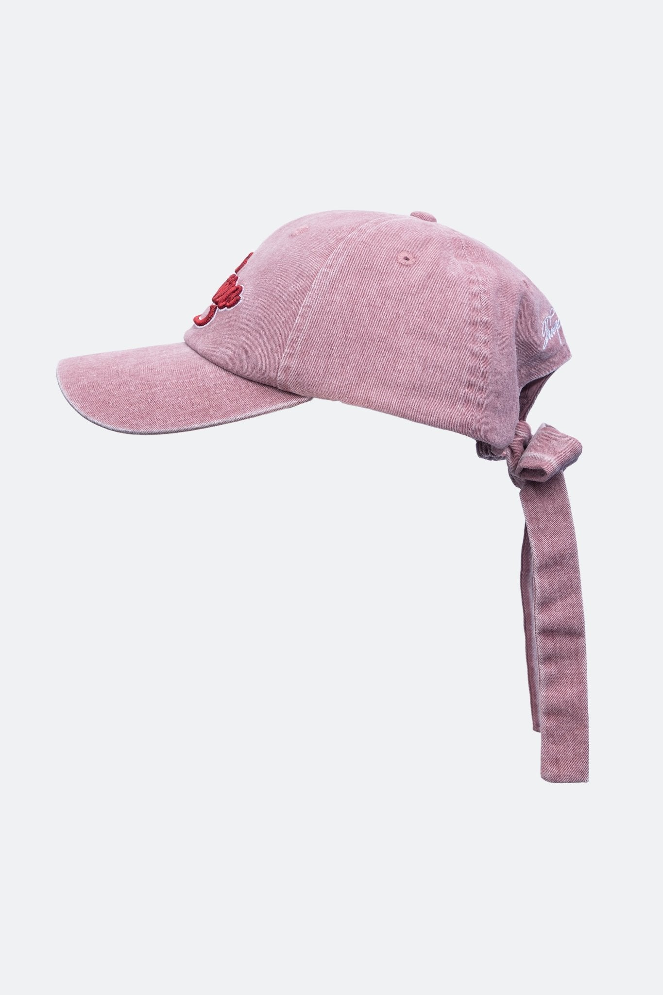 GROCERY x GRRRR WASHED LOGO CAP WITH BOW/ DUSTY PINK - GROGROCERY