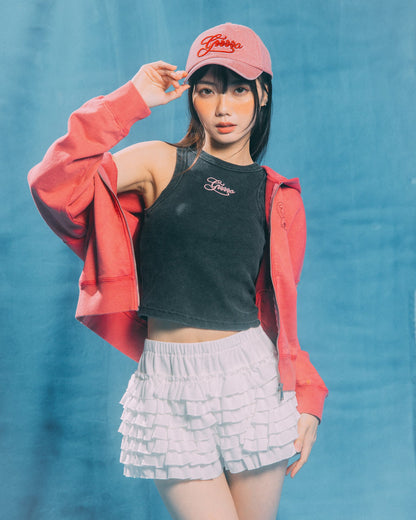 GROCERY x GRRRR WASHED LOGO CAP WITH BOW/ DUSTY PINK - GROGROCERY