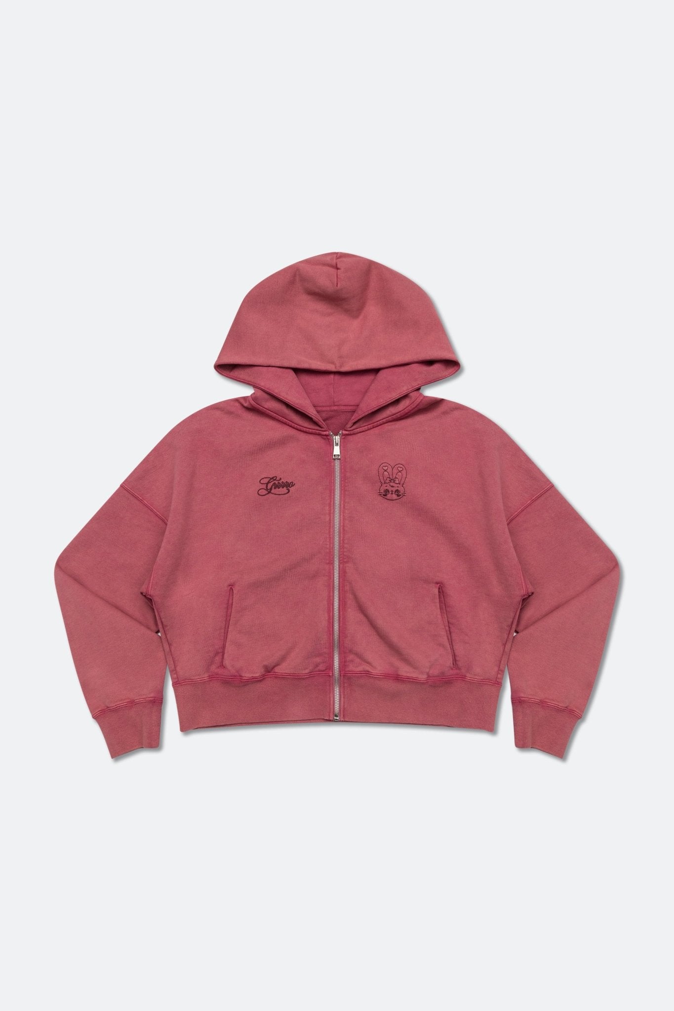 GROCERY x GRRRR WASHED ZIP UP HOODIE/ RASPBERRY - GROGROCERY
