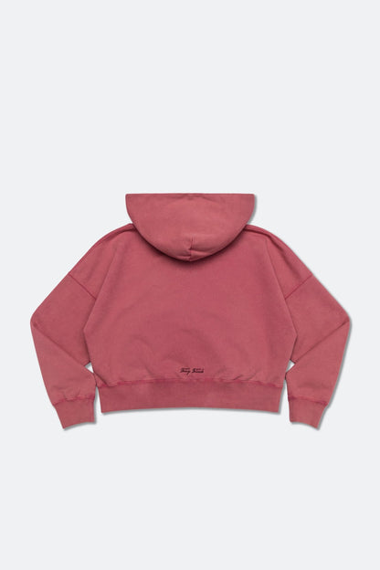 GROCERY x GRRRR WASHED ZIP UP HOODIE/ RASPBERRY - GROGROCERY