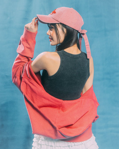 GROCERY x GRRRR WASHED ZIP UP HOODIE/ RASPBERRY - GROGROCERY