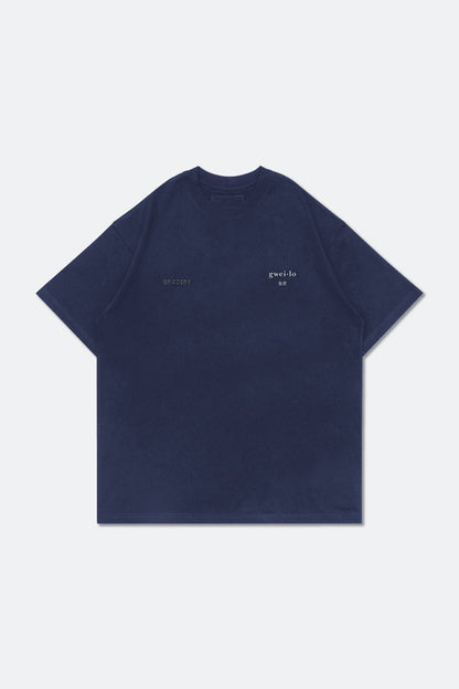 GROCERY x GWEILO BEER GRAPHIC INVOICE BOXY TEE/ NAVY - GROGROCERY